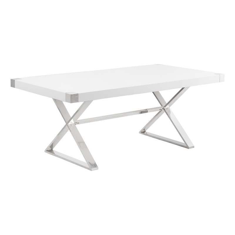 Best Quality Furniture White Wood Dining Table With Stainless Steel