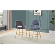 Best Quality Furniture Set of 2 Counterheight Chairs in Dark Gray Velvet