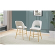 Best Quality Furniture Set of 2 Counterheight Chairs in Cream Velvet