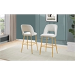 Best Quality Furniture Set of 2 Barstools with Cream Velvet and Gold Chrome