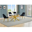 Best Quality Furniture Clear Glass Dining Set w Black Velvet Chairs