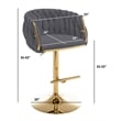 Best Quality Furniture Set of 2 Emerald Green Velvet Upholstered Barstools