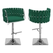 Best Quality Furniture Set of 2 Emerald Green Velvet Upholstered Barstools