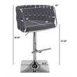 Best Quality Furniture Set of 2 White Faux Leather Upholstered Barstools