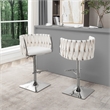 Best Quality Furniture Set of 2 Cream Velvet Upholstered Barstools