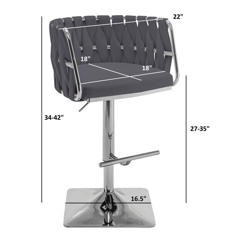 Best Quality Furniture Set of 2 Cream Velvet Upholstered Barstools