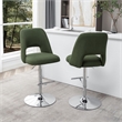 Best Quality Furniture Set of 2 Green Boucle Fabric Barstools