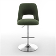 Best Quality Furniture Set of 2 Green Boucle Fabric Barstools