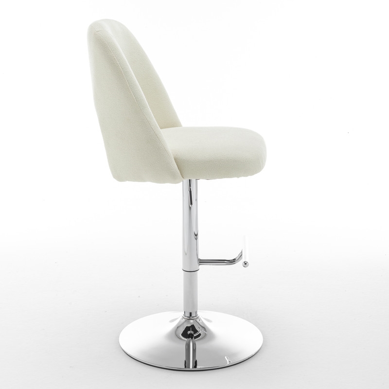 Best Quality Furniture Set of 2 Beige Boucle Fabric Barstools