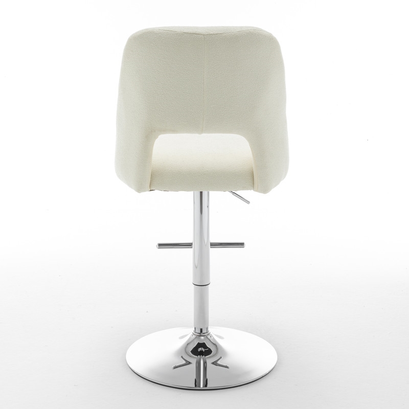 Best Quality Furniture Set of 2 Beige Boucle Fabric Barstools