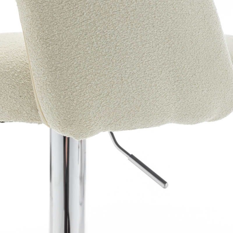 Best Quality Furniture Set of 2 Beige Boucle Fabric Barstools