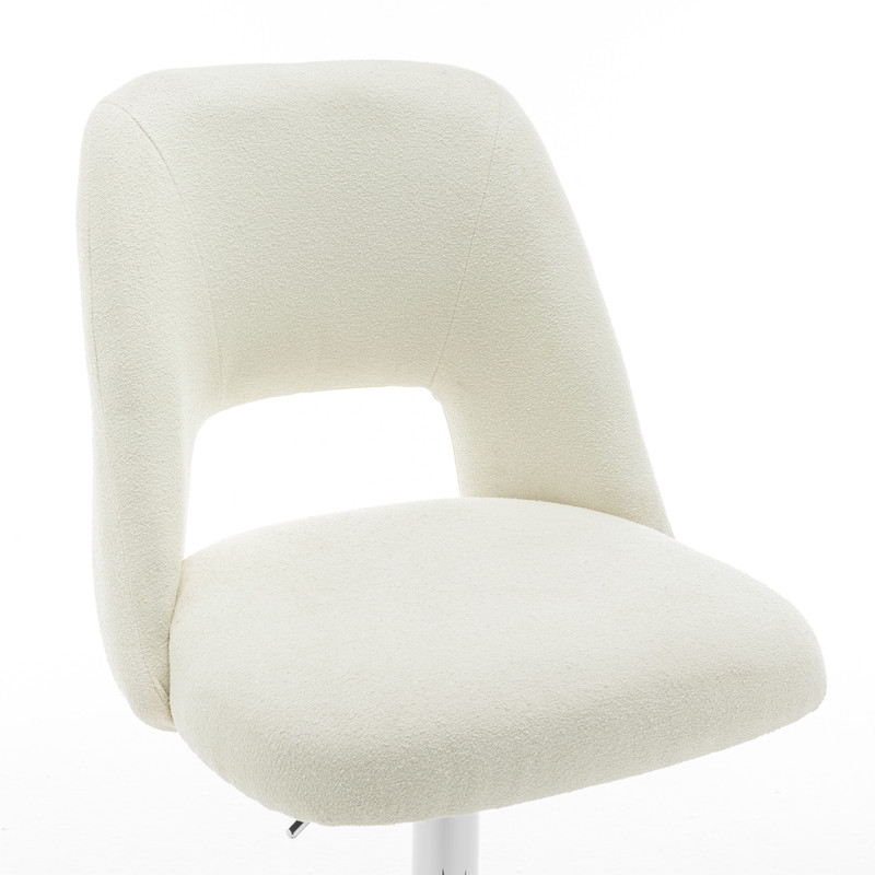 Best Quality Furniture Set of 2 Beige Boucle Fabric Barstools