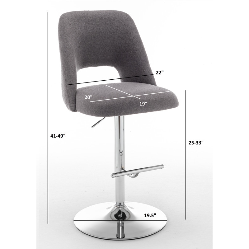 Best Quality Furniture Set of 2 Beige Boucle Fabric Barstools