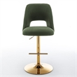 Best Quality Furniture Set of 2 Green Boucle Fabric Barstools