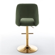 Best Quality Furniture Set of 2 Green Boucle Fabric Barstools