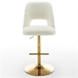 Best Quality Furniture Set of 2 Beige Boucle Fabric Barstools