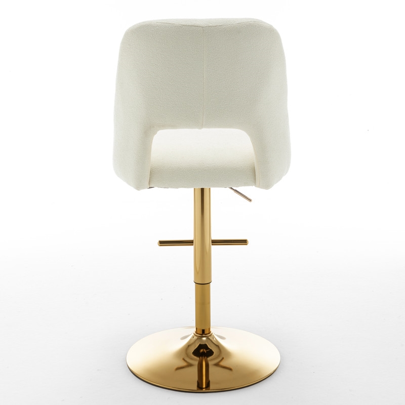 Best Quality Furniture Set of 2 Beige Boucle Fabric Barstools