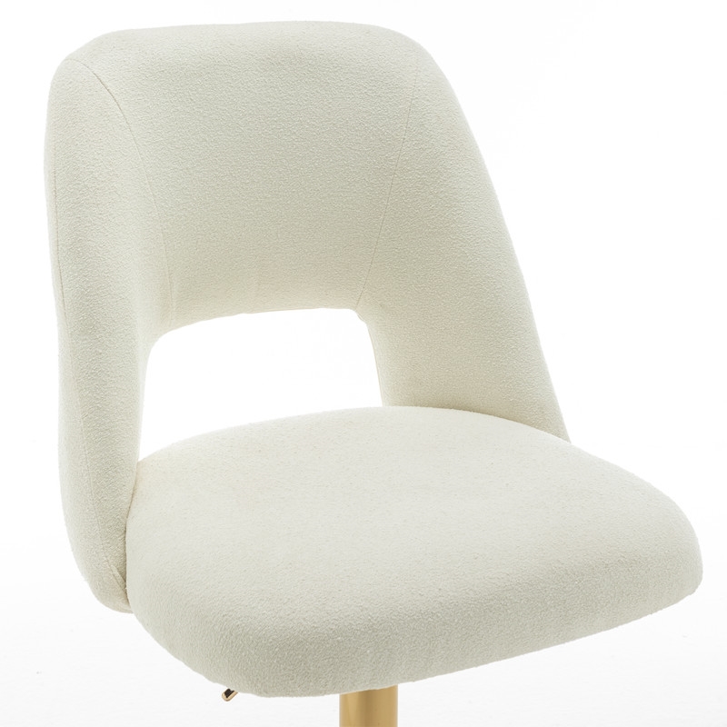 Best Quality Furniture Set of 2 Beige Boucle Fabric Barstools