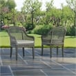 Best Quality Furniture Set of 2 Patio Chairs in Rustic Gray Acacia Wood