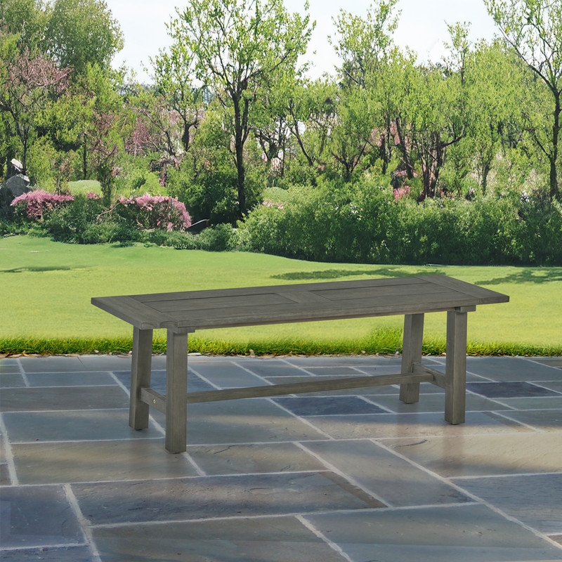 Best Quality Furniture Outdoor Patio Bench in Rustic Gray Acacia Wood