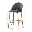Best Quality Furniture Set of 2 Counterheight Chairs in Cream Velvet