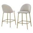 Best Quality Furniture Set of 2 Counterheight Chairs in Cream Velvet