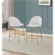 Best Quality Furniture Set of 2 Counterheight Chairs in White Faux Leather