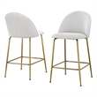 Best Quality Furniture Set of 2 Counterheight Chairs in White Faux Leather