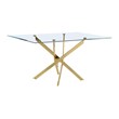 Best Quality Furniture 5pc Glass Dining Set with White Faux Leather Chairs