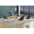 Best Quality Furniture 7pc Glass Dining Set with Dark Gray Velvet Chairs