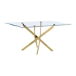Best Quality Furniture 7pc Glass Dining Set with White Faux Leather Chairs