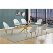 Best Quality Furniture 7pc Glass Dining Set with White Faux Leather Chairs
