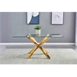 Best Quality Furniture 5pc Glass Dining Set with White Faux Leather Chairs