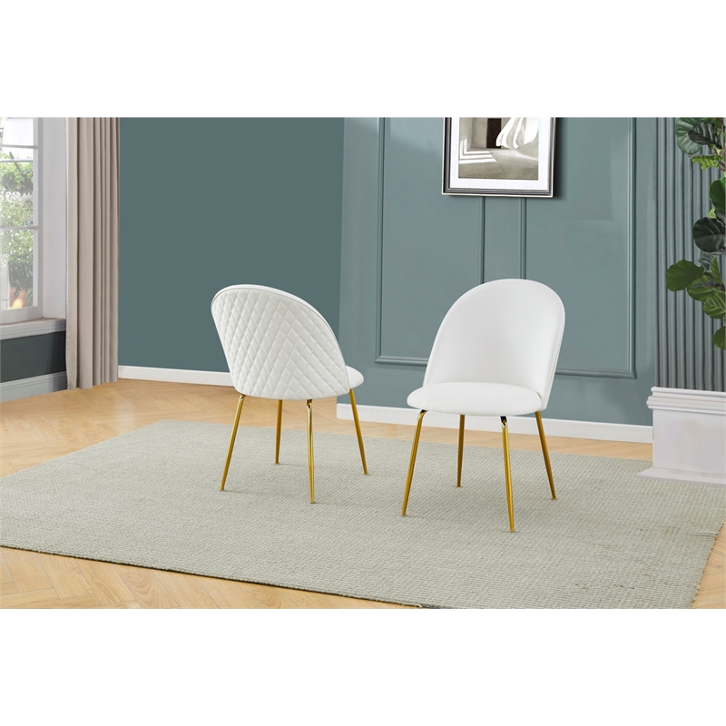 Best Quality Furniture 7pc Glass Dining Set with White Faux Leather Chairs