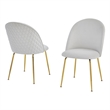 Best Quality Furniture Set of 2 Dining Side Chairs in Cream Velvet