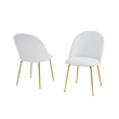 Best Quality Furniture Set of 2 Dining Side Chairs in White Faux Leather
