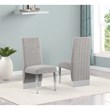Best Quality Furniture Set of 2 Dining Side Chairs in Rich Gray Boucle Fabric
