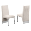 Best Quality Furniture Set of 2 Dining Side Chairs in Cream Boucle Fabric