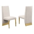 Best Quality Furniture Set of 2 Dining Side Chairs in Cream Boucle Fabric