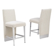 Best Quality Furniture Set of 2 Barstools in Cream Boucle Fabric