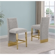 Best Quality Furniture Set of 2 Barstools in Rich Gray Boucle Fabric