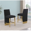 Best Quality Furniture Set of 2 Barstools in Black Boucle Fabric