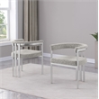 Best Quality Furniture Set of 2 Dining Side Chairs in Rich Gray Boucle Fabric