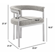 Best Quality Furniture Set of 2 Dining Side Chairs in Rich Gray Boucle Fabric