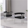 Best Quality Furniture Set of 2 Dining Side Chairs in Black Boucle Fabric