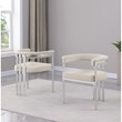 Best Quality Furniture Set of 2 Dining Side Chairs in Cream Boucle Fabric