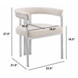 Best Quality Furniture Set of 2 Dining Side Chairs in Cream Boucle Fabric