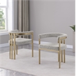 Best Quality Furniture Set of 2 Dining Side Chairs in Rich Gray Boucle Fabric