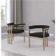 Best Quality Furniture Set of 2 Dining Side Chairs in Black Boucle Fabric