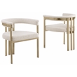 Best Quality Furniture Set of 2 Dining Side Chairs in Cream Boucle Fabric